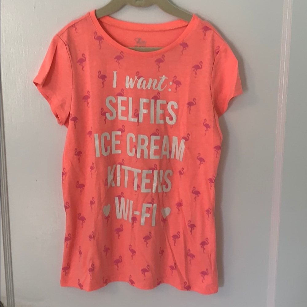Girls flamingo summer list tee